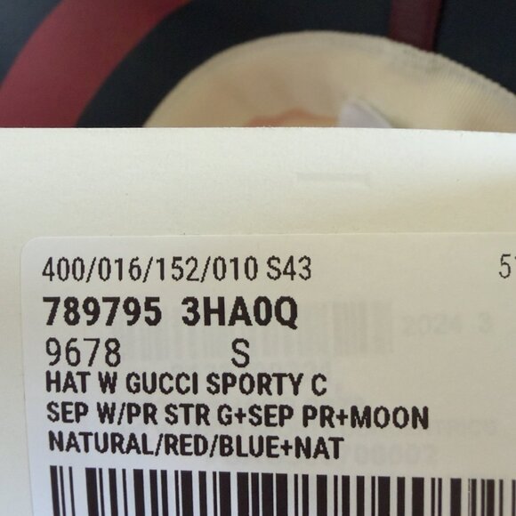 NWT Gucci Striped Canvas Bucket Hat Red White Sz S 100% Authentic - Picture 6 of 9